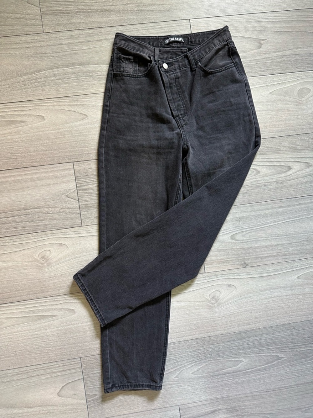 The Kript - The Gavin Boyfriend Jeans Faded Black 100% Cotton Women's Size Small